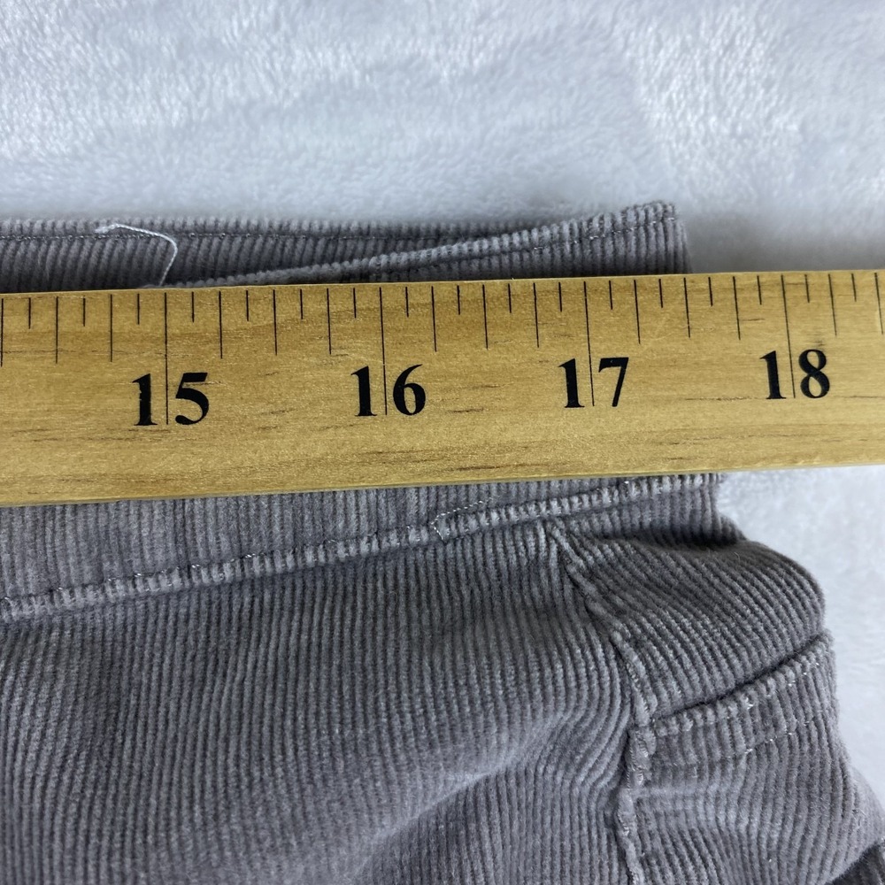 2/$30 Talbots Corduroy Pants Women Sz 12 Gray Straight Leg Pant Cotton - Picture 11 of 14
